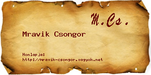 Mravik Csongor névjegykártya